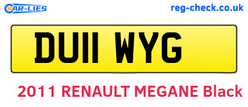 DU11WYG are the vehicle registration plates.