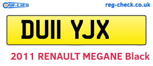 DU11YJX are the vehicle registration plates.