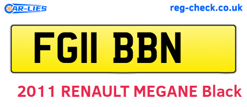 FG11BBN are the vehicle registration plates.