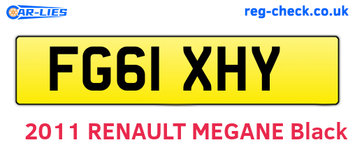 FG61XHY are the vehicle registration plates.