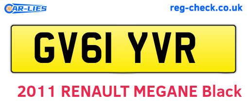 GV61YVR are the vehicle registration plates.