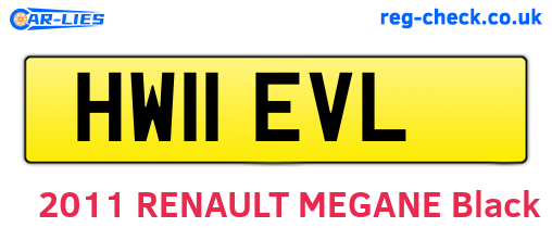 HW11EVL are the vehicle registration plates.
