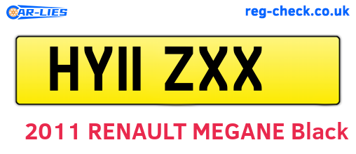 HY11ZXX are the vehicle registration plates.