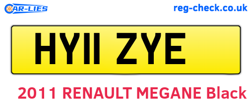 HY11ZYE are the vehicle registration plates.