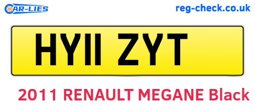 HY11ZYT are the vehicle registration plates.