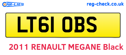 LT61OBS are the vehicle registration plates.