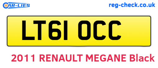 LT61OCC are the vehicle registration plates.