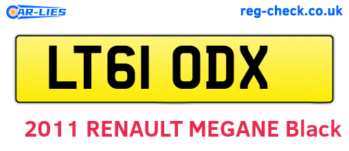LT61ODX are the vehicle registration plates.