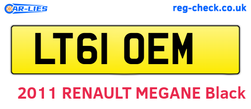 LT61OEM are the vehicle registration plates.
