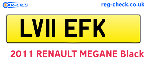 LV11EFK are the vehicle registration plates.