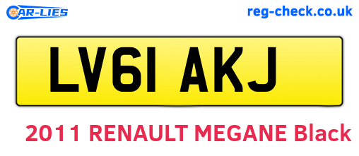 LV61AKJ are the vehicle registration plates.