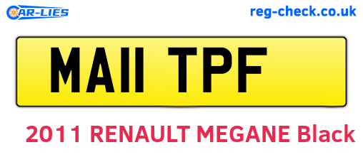 MA11TPF are the vehicle registration plates.