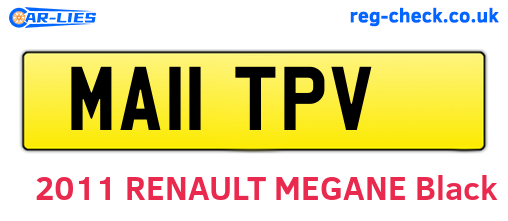 MA11TPV are the vehicle registration plates.