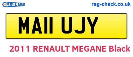 MA11UJY are the vehicle registration plates.