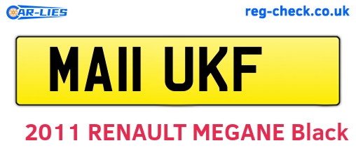 MA11UKF are the vehicle registration plates.