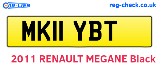 MK11YBT are the vehicle registration plates.