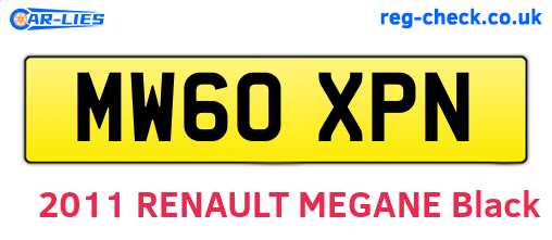MW60XPN are the vehicle registration plates.