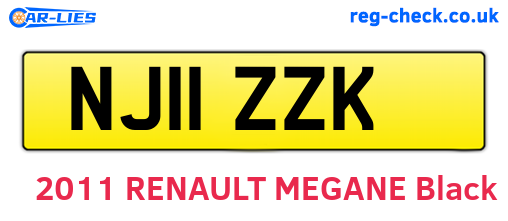 NJ11ZZK are the vehicle registration plates.
