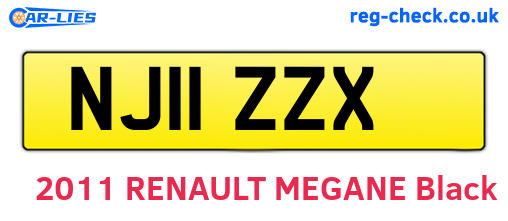 NJ11ZZX are the vehicle registration plates.