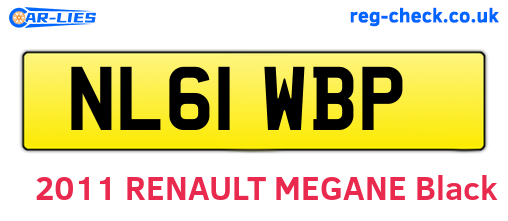 NL61WBP are the vehicle registration plates.