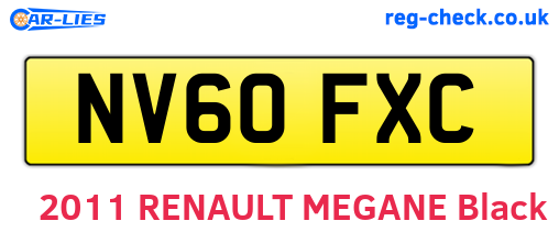 NV60FXC are the vehicle registration plates.