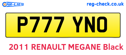 P777YNO are the vehicle registration plates.