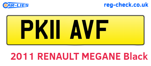 PK11AVF are the vehicle registration plates.