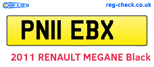 PN11EBX are the vehicle registration plates.