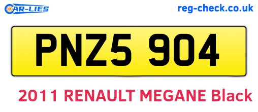 PNZ5904 are the vehicle registration plates.