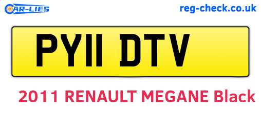 PY11DTV are the vehicle registration plates.