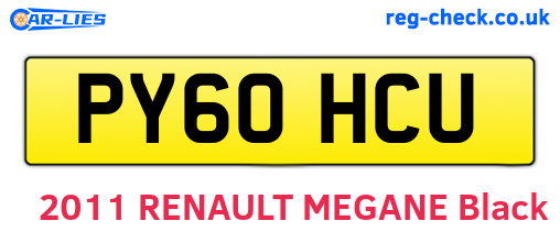 PY60HCU are the vehicle registration plates.