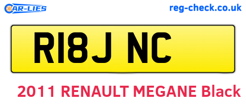 R18JNC are the vehicle registration plates.