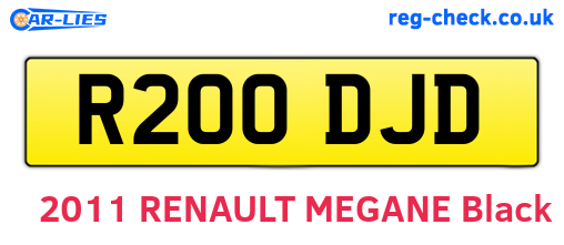 R200DJD are the vehicle registration plates.