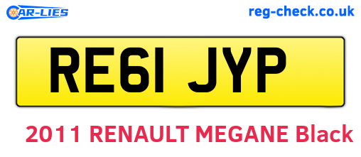 RE61JYP are the vehicle registration plates.