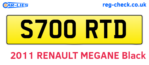 S700RTD are the vehicle registration plates.