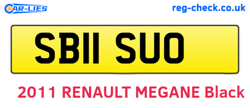 SB11SUO are the vehicle registration plates.
