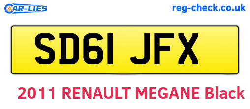 SD61JFX are the vehicle registration plates.