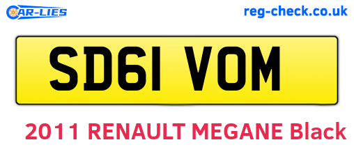 SD61VOM are the vehicle registration plates.