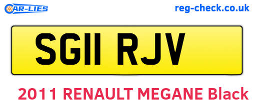 SG11RJV are the vehicle registration plates.