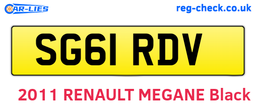 SG61RDV are the vehicle registration plates.