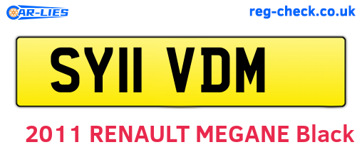 SY11VDM are the vehicle registration plates.