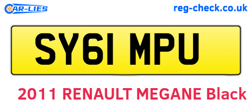 SY61MPU are the vehicle registration plates.