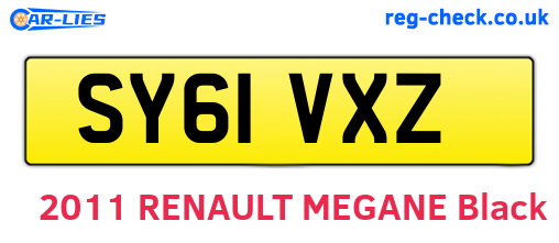 SY61VXZ are the vehicle registration plates.