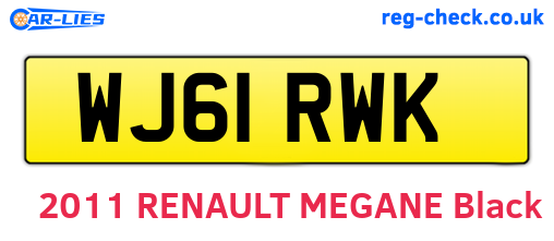 WJ61RWK are the vehicle registration plates.