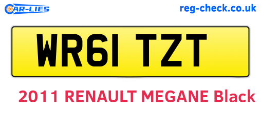 WR61TZT are the vehicle registration plates.