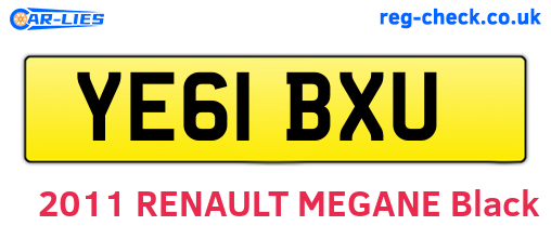 YE61BXU are the vehicle registration plates.