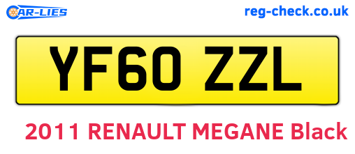 YF60ZZL are the vehicle registration plates.