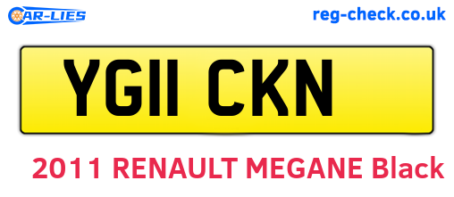 YG11CKN are the vehicle registration plates.