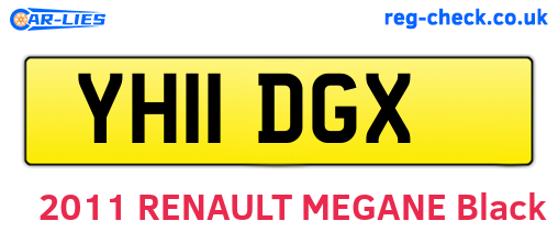 YH11DGX are the vehicle registration plates.