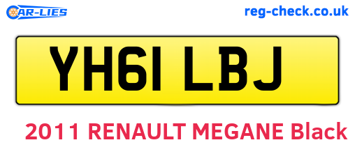 YH61LBJ are the vehicle registration plates.